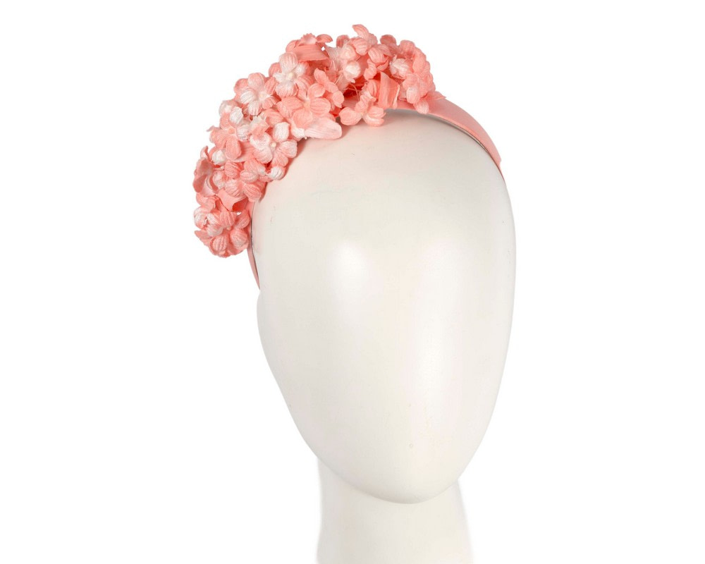 Coral flower fascinator headband - Hats From OZ
