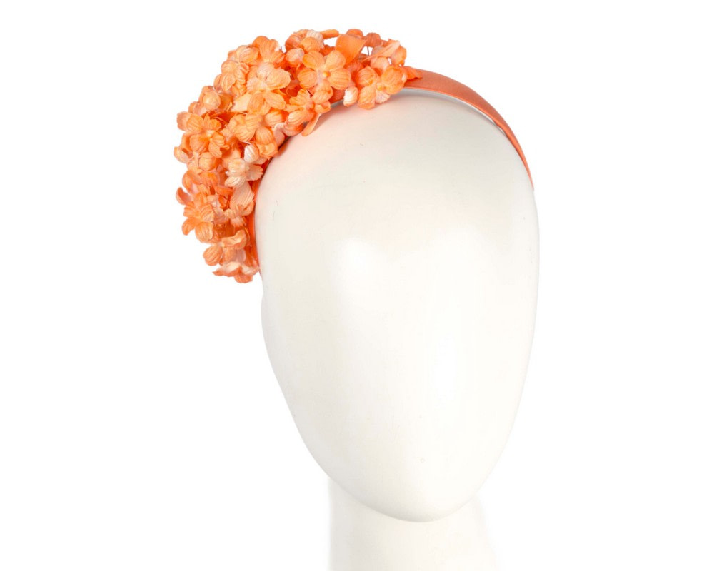 Orange flower fascinator headband - Hats From OZ