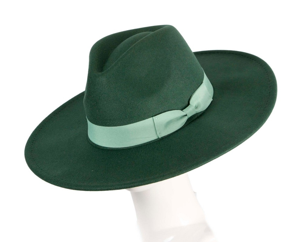 Green wide brim fedora hat - Hats From OZ