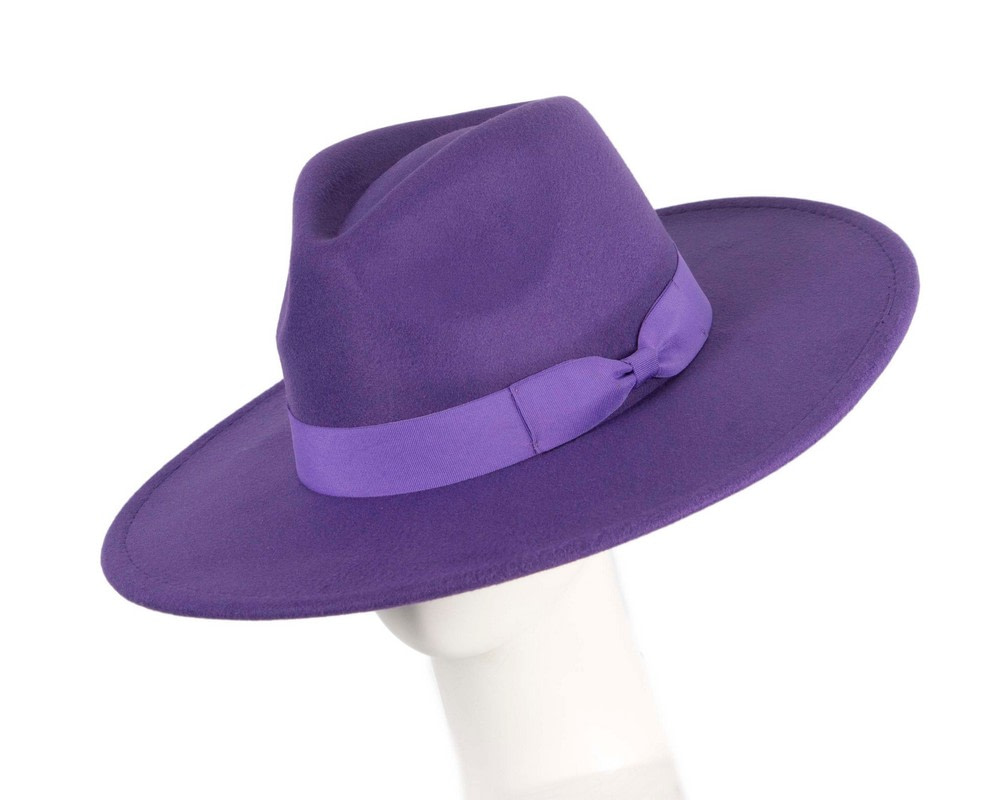 Purple wide brim fedora hat - Hats From OZ