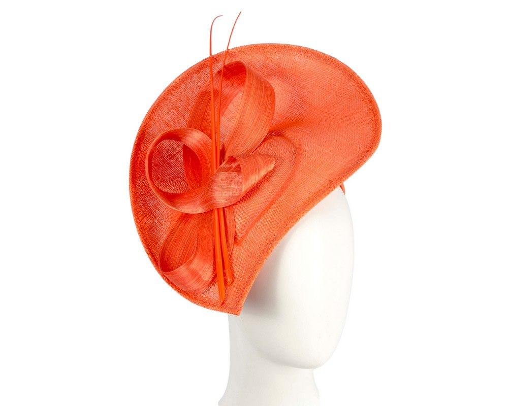 Large orange sinamay fascinator by Max Alexander - Hats From OZ