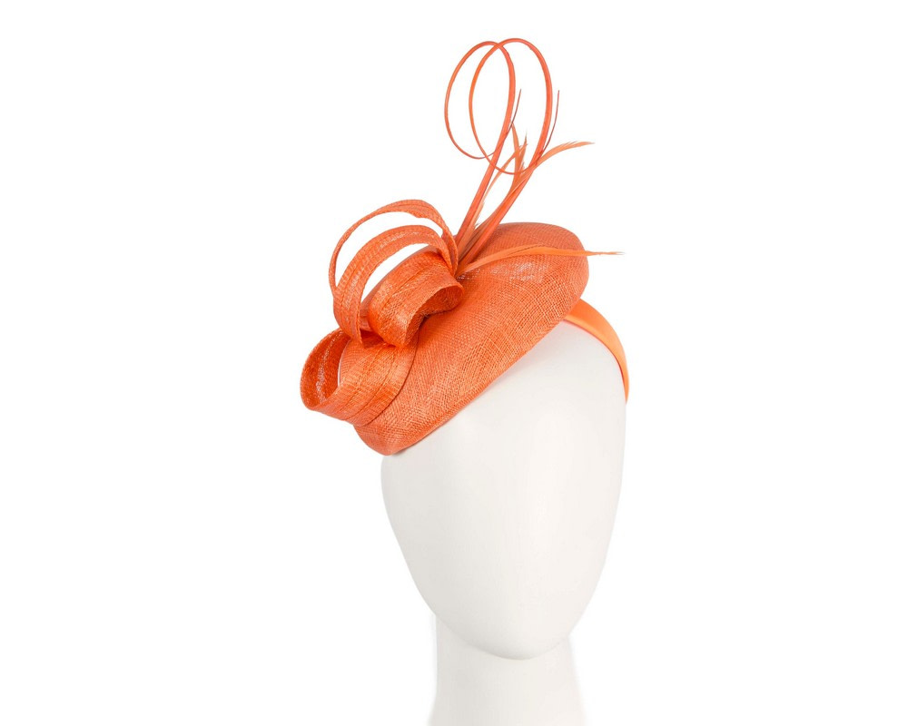 Orange sinamay pillbox fascinator by Max Alexander - Hats From OZ