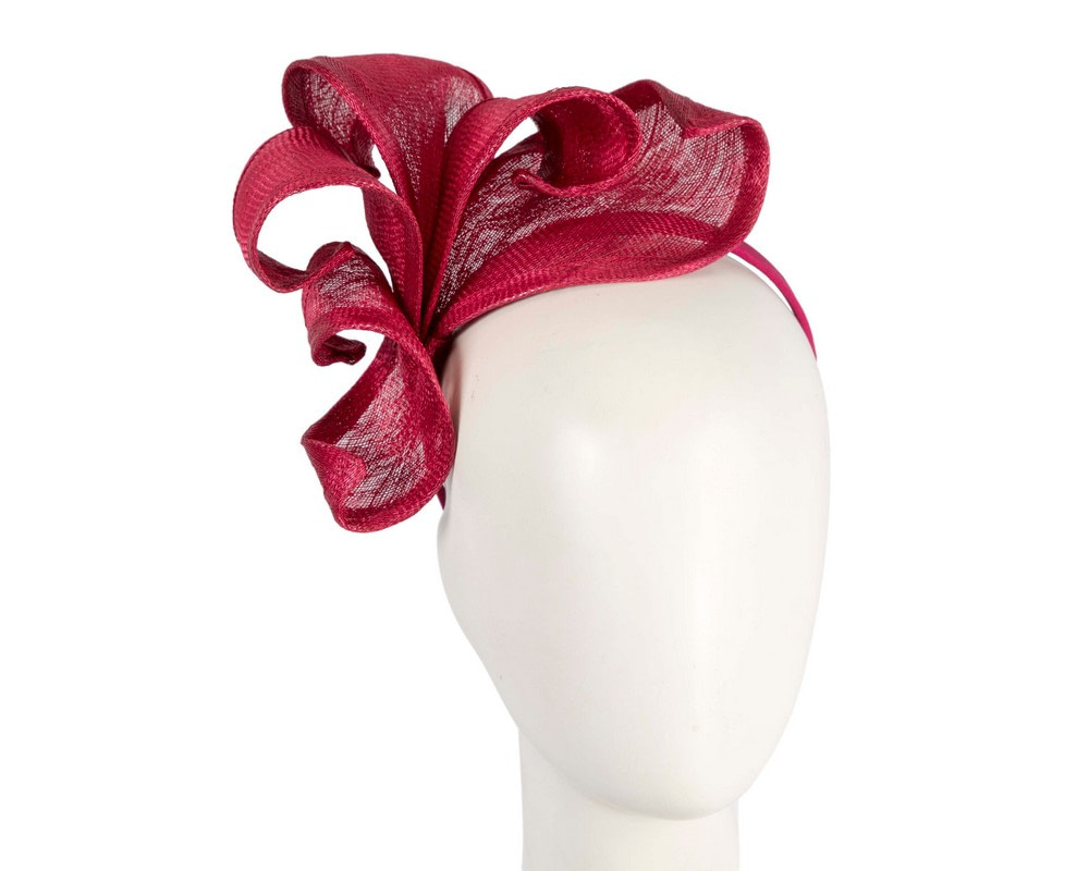 Red sinamay flames racing fascinator by Max Alexander - Hats From OZ