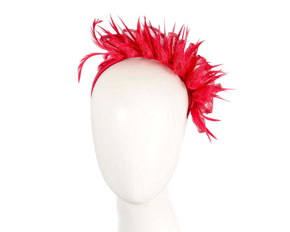 Max Alexander red sinamay & feathers fascinator - Hats From OZ