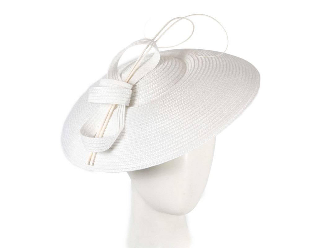 White "saucer" fascinator hat by Max Alexander - Hats From OZ