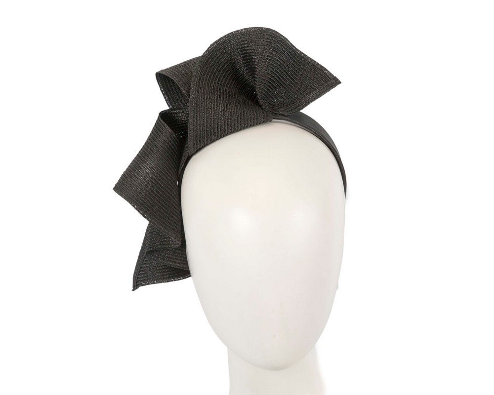 Large black wave racing fascinator by Max Alexander - Hats From OZ