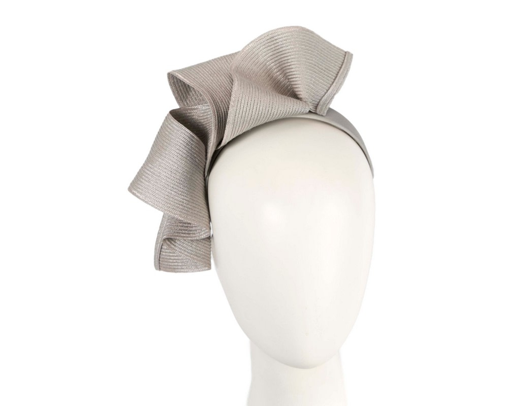 Large silver wave racing fascinator by Max Alexander - Hats From OZ