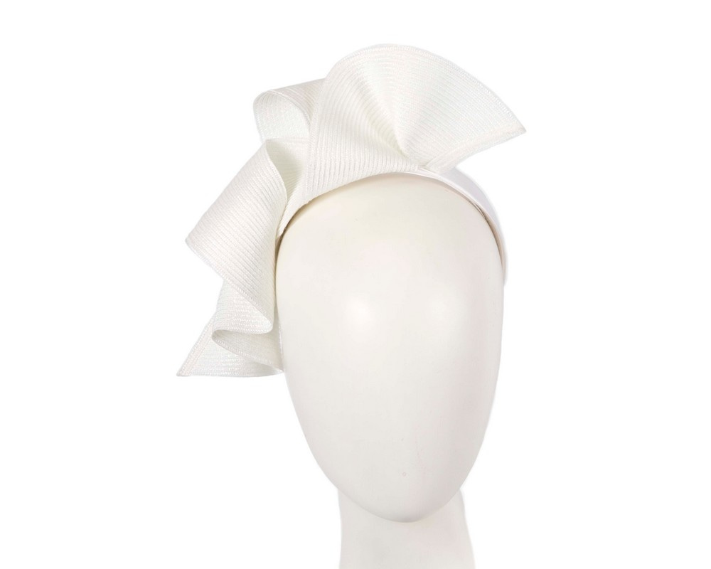 Large white wave racing fascinator by Max Alexander - Hats From OZ