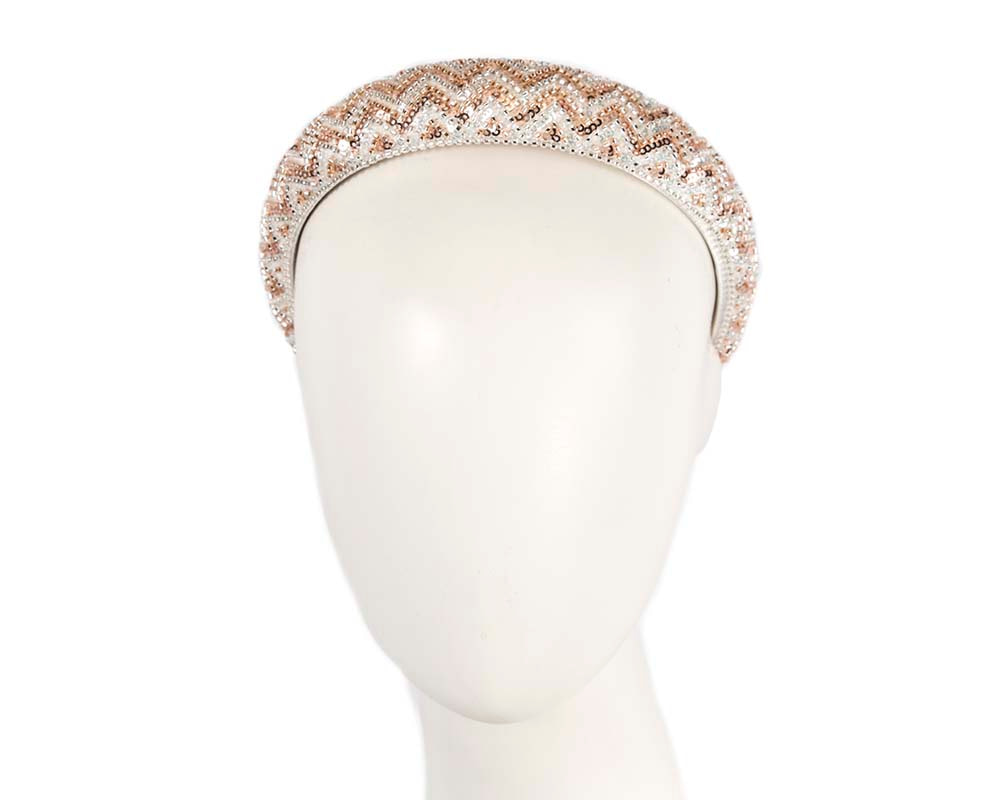 Shiny white & rose gold headband - Hats From OZ