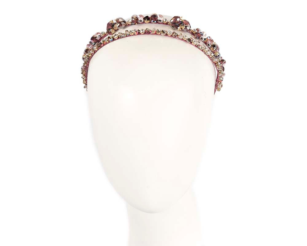 Thin and shiny purple fascinator headband - Hats From OZ