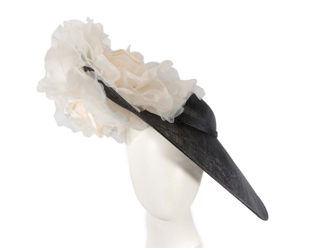 Large black & cream racing fascinator hat by Fillies Collection - Hats From OZ