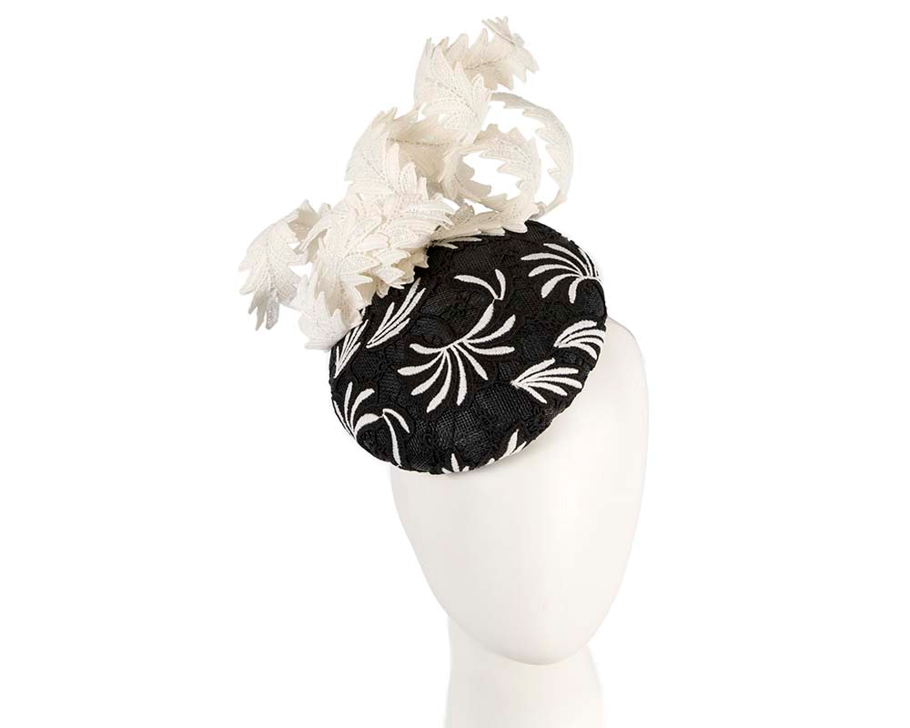 Black & cream lace pillbox fascinator by BELEIVERA - Hats From OZ