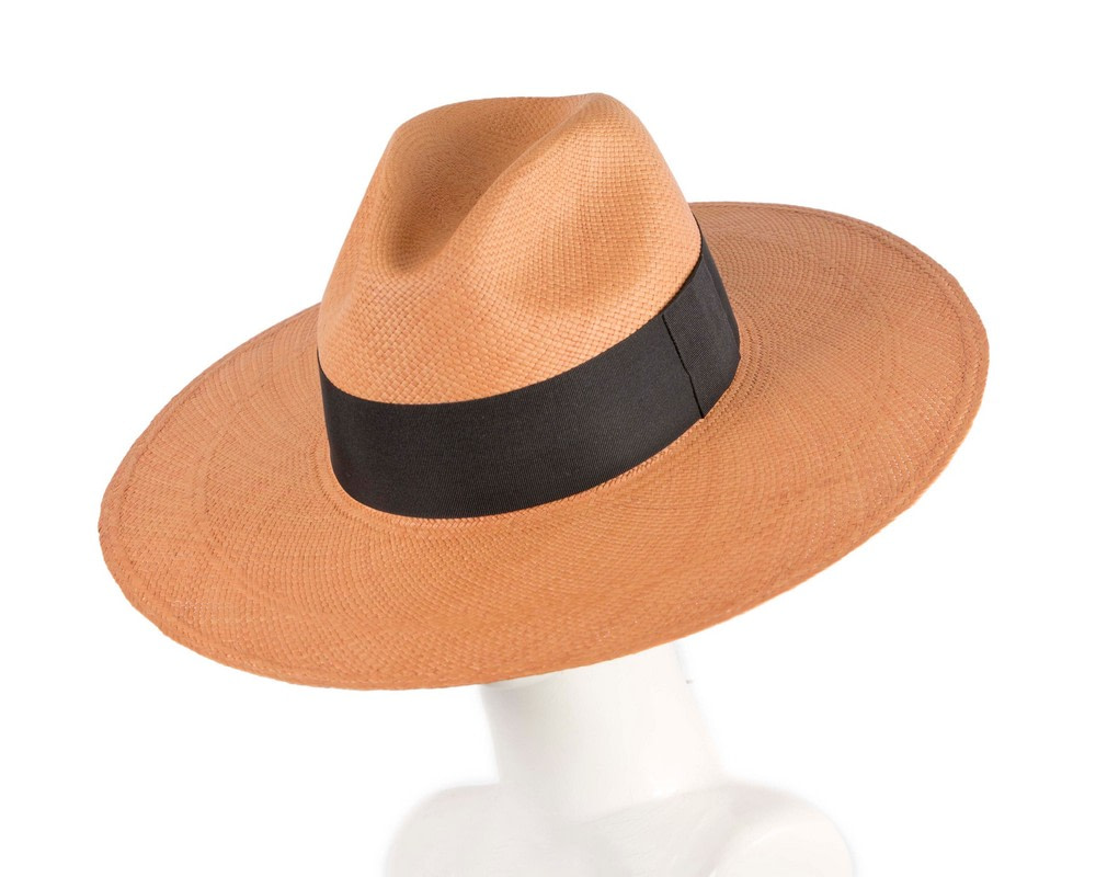 Wide brim Natural fedora panama hat - Hats From OZ