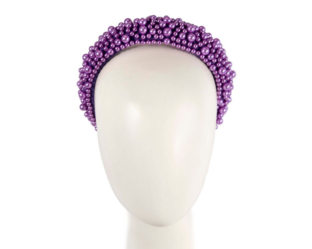 Purple pearl fascinator headband by Cupids Millinery - Hats From OZ