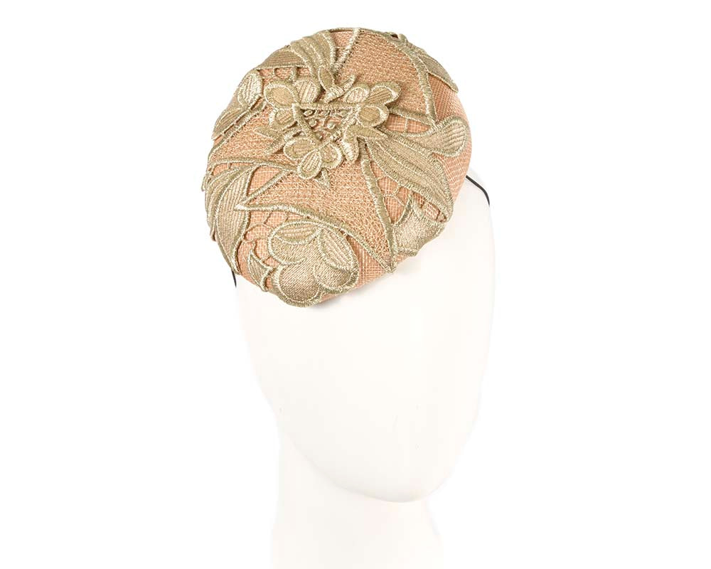 Pink and gold pillbox fascinator - Hats From OZ