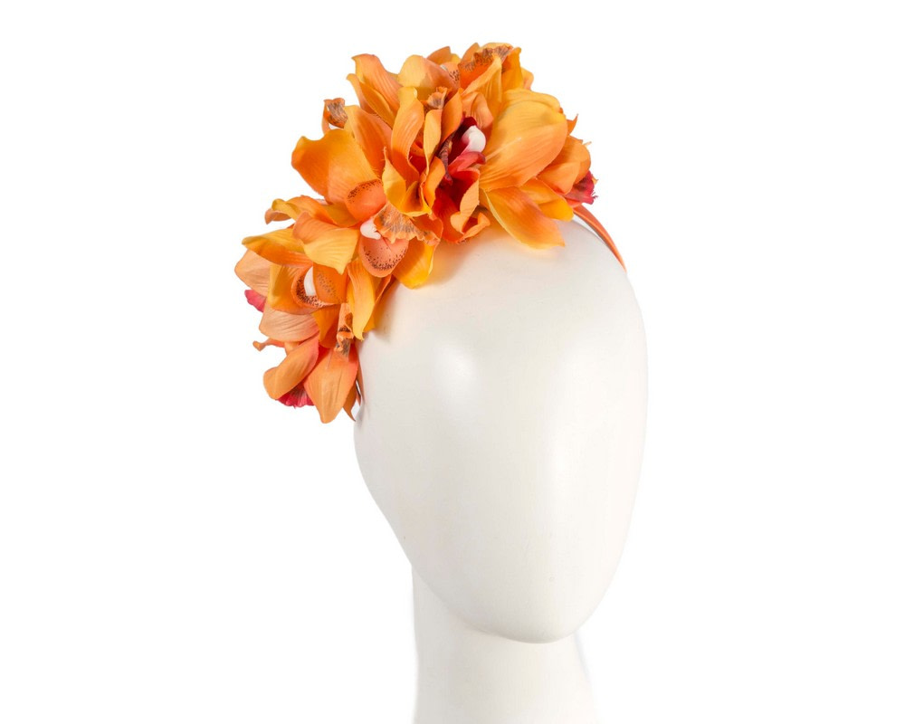 Hand made exclusive orange fascinator headband - Hats From OZ