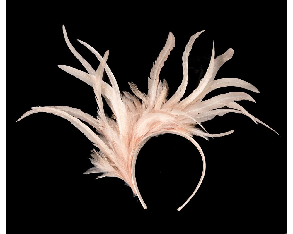 Exclusive nude feather fascinator - Hats From OZ Exclusive nude feather fascinator - Image 2