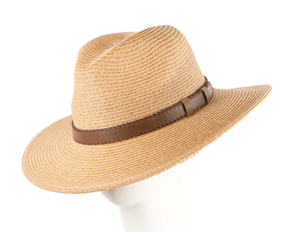 Natural braided safari fedora hat - Hats From OZ