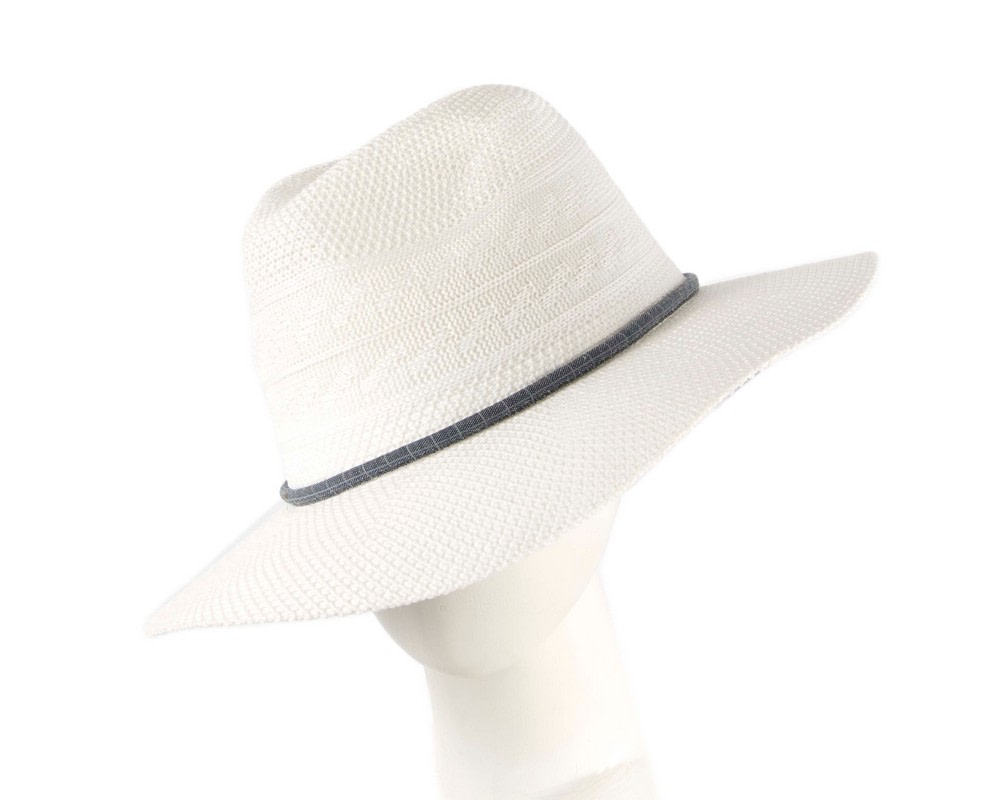 Ivory Crushable Polyester Knit Safari Fedora Hat - Hats From OZ