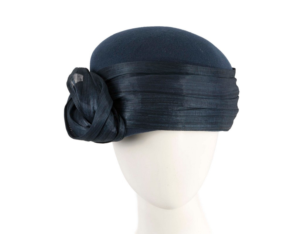 Elegant Navy Felt Hat by Fillies Collection - Hats From OZ