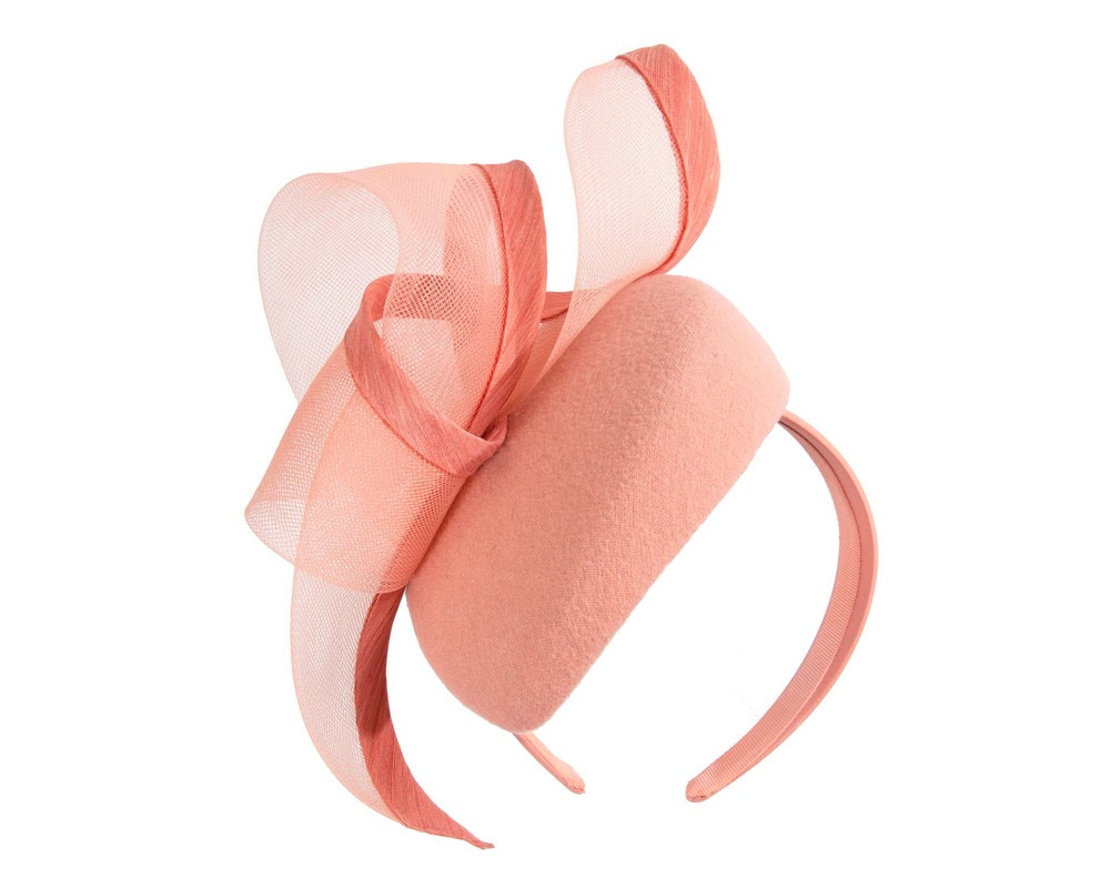 Elegant Coral Pillbox Fascinator - Fillies Collection - Image 2