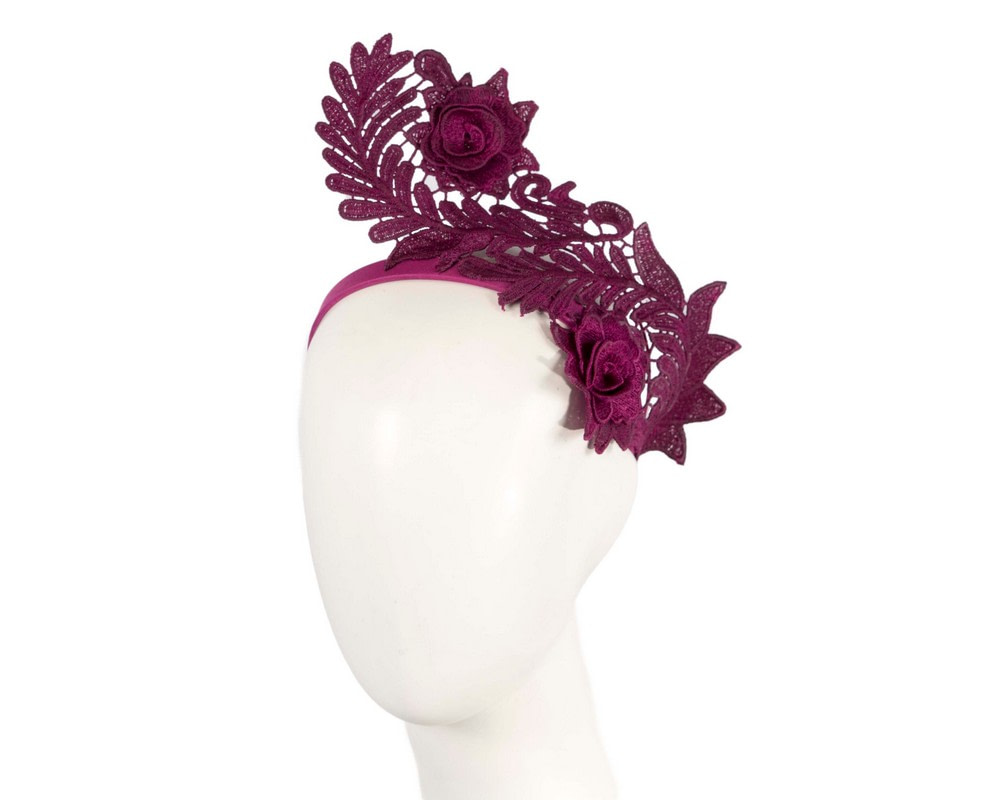 Elegant Wine Lace Fascinator by Max Alexander - Hats From OZ