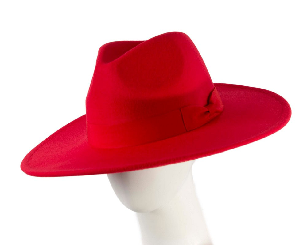 Red wide brim fedora hat - Hats From OZ