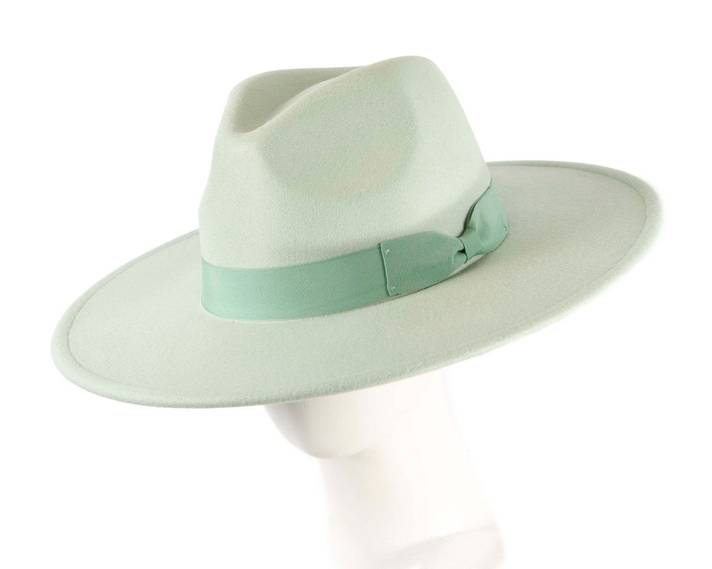 Sage Green wide brim fedora hat - Hats From OZ