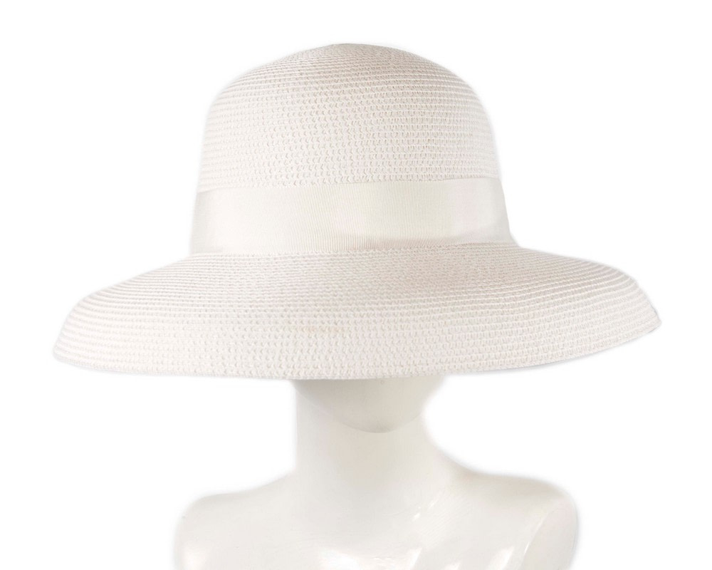 Elegant white ladies summer beach hat - Hats From OZ