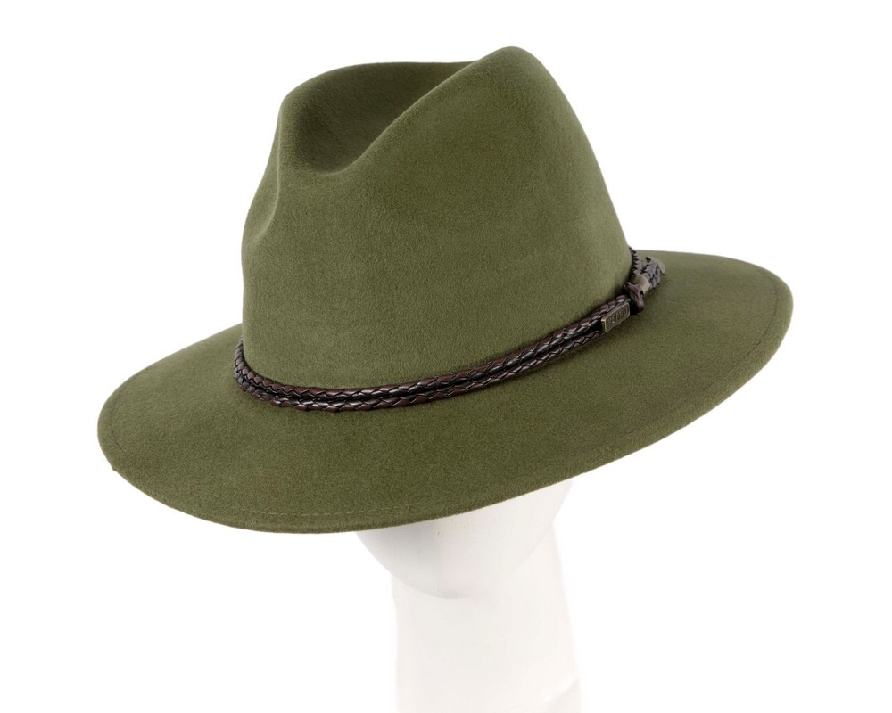 Unisex Green Fedora Felt Wide Brim Crushable Hat - Hats From OZ