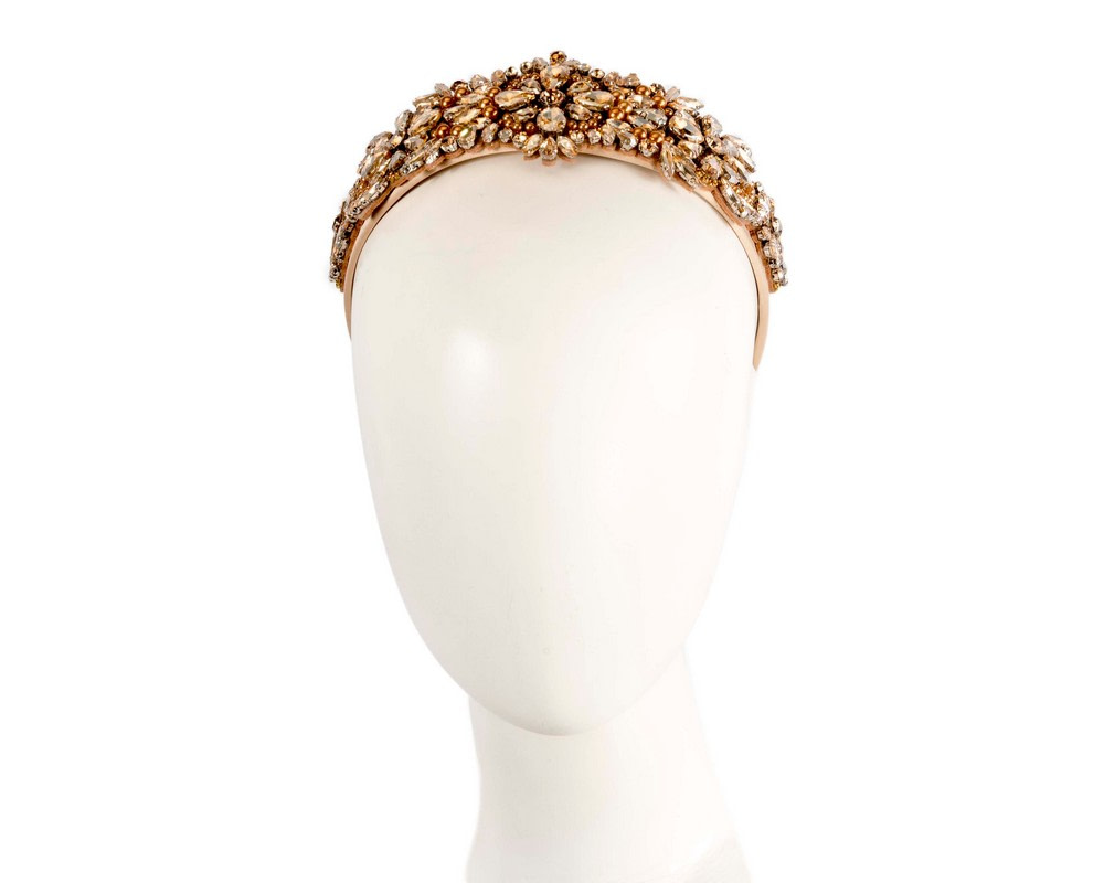 Gold flower fascinator headband jewelry CU720 - Hats From OZ