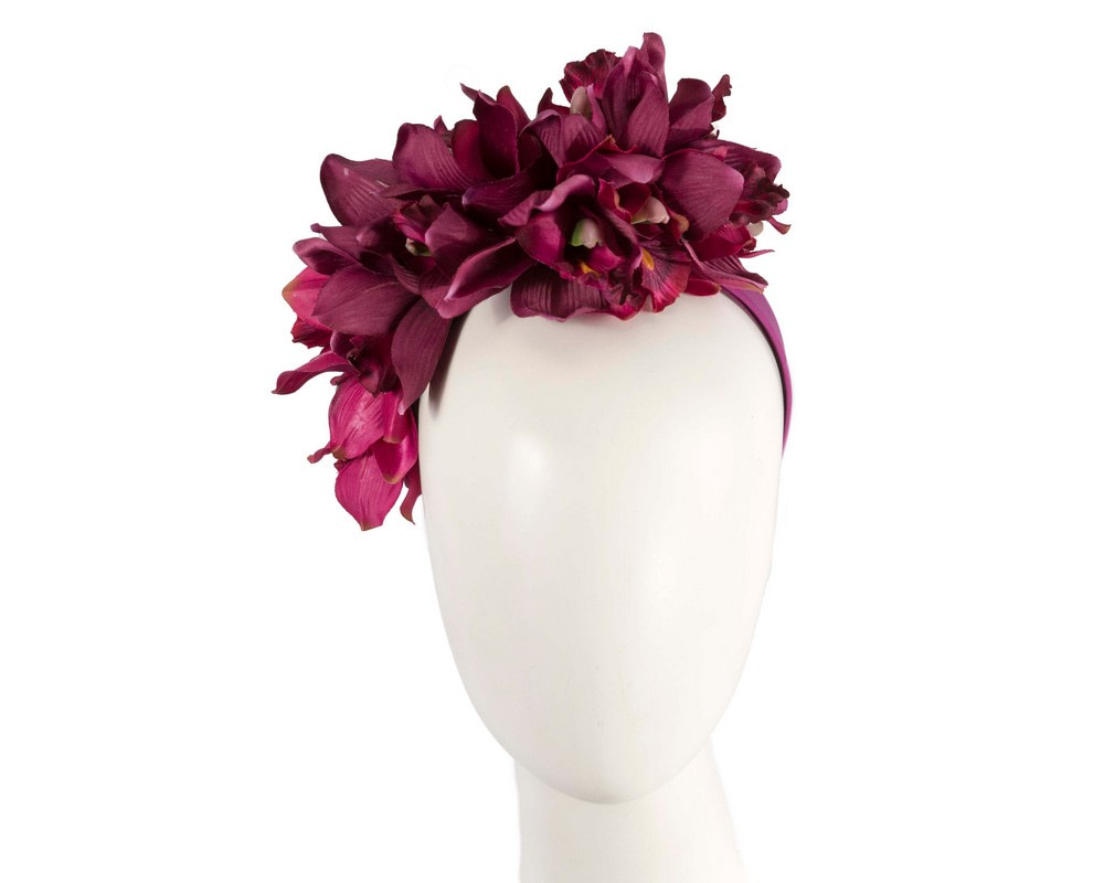 Hand made exclusive wine-colored fascinator headband - Hats From OZ