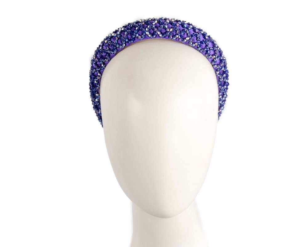 Beaded purple fascinator headband by Cupids Millinery - Hats From OZ