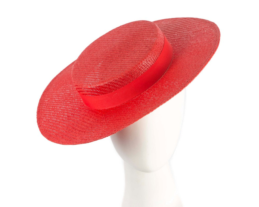 Red boater hat by Max Alexander - Hats From OZ