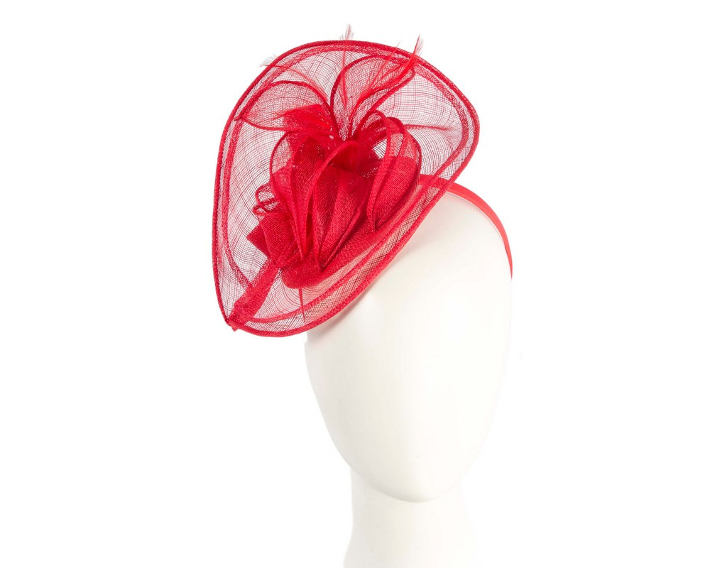 Bright Red sinamay racing fascinator by Max Alexander - Hats From OZ