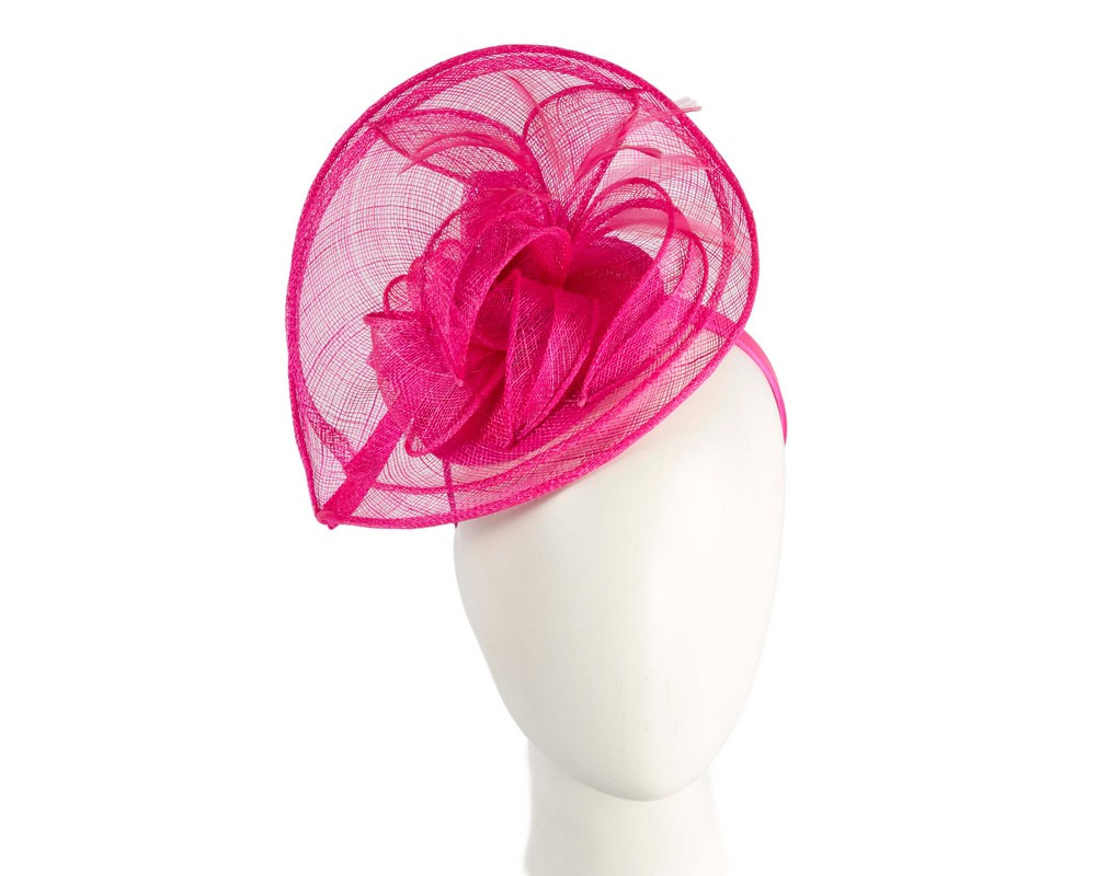 Fuchsia sinamay racing fascinator by Max Alexander - Hats From OZ