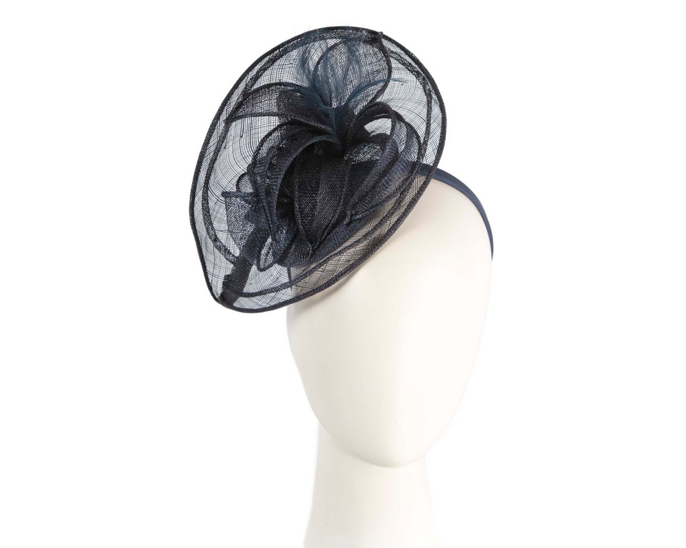 Navy sinamay racing fascinator by Max Alexander - Hats From OZ