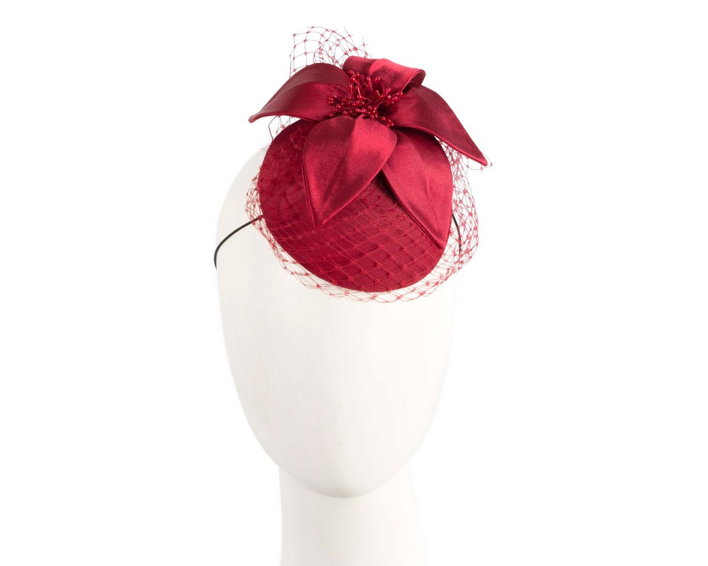 Custom made red special occasion cocktail hat - Hats From OZ