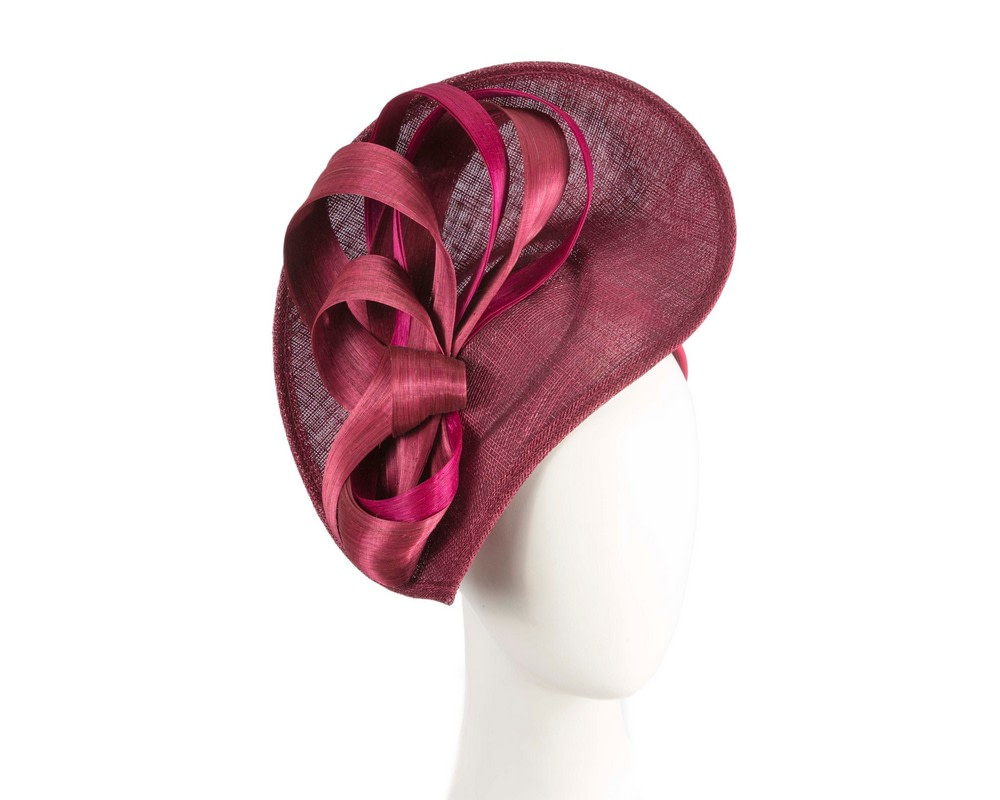 Large wine-colored sinamay fascinator by Max Alexander - Hats From OZ
