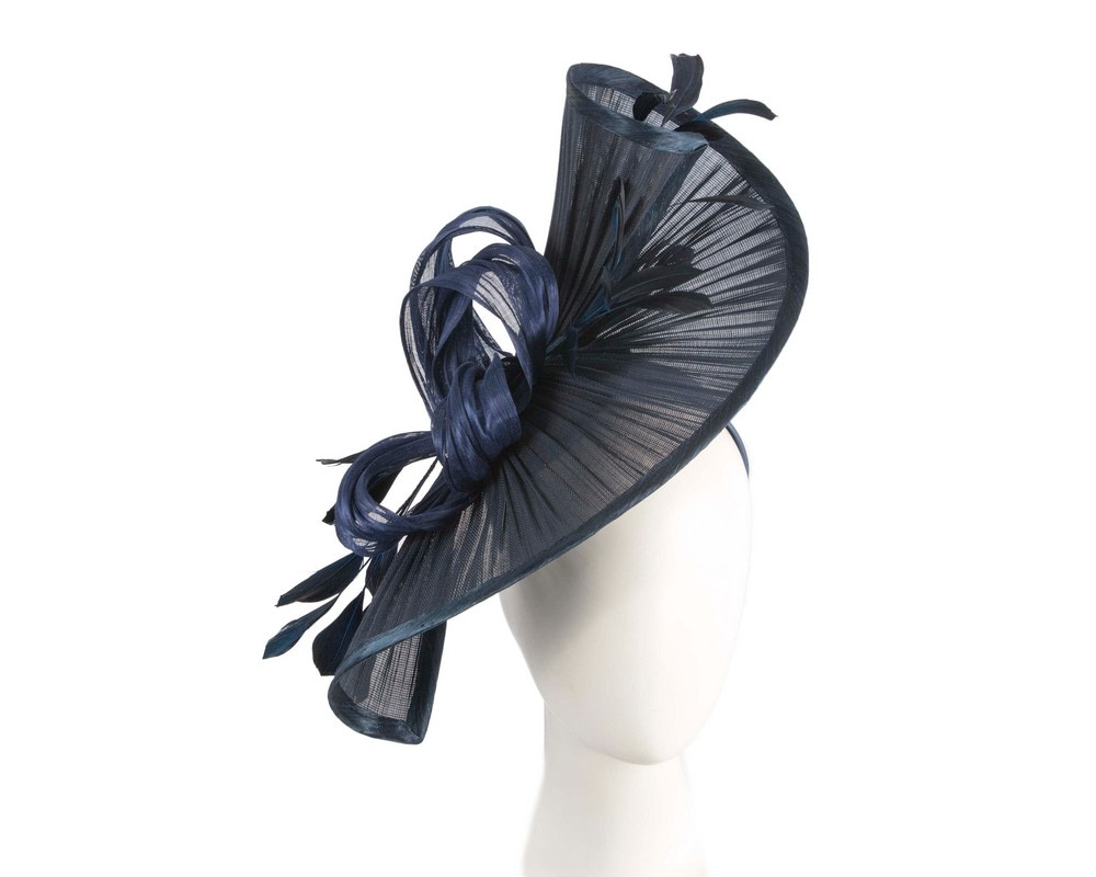 Large navy jinsin racing fascinator by Fillies Collection - Hats From OZ