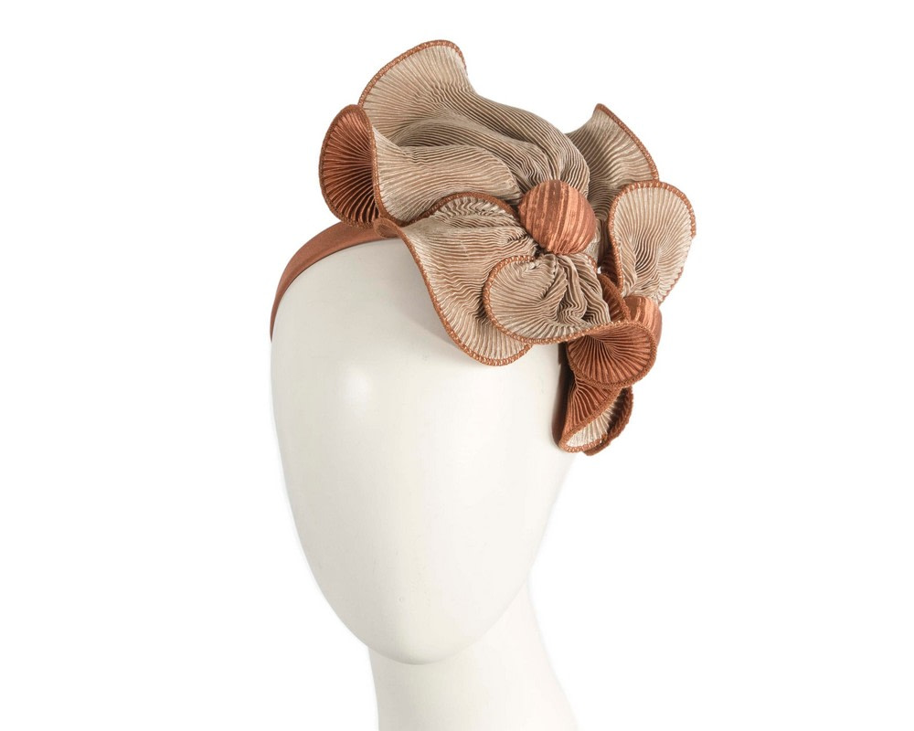 Nude & Tan racing fascinator by Max Alexander - Hats From OZ