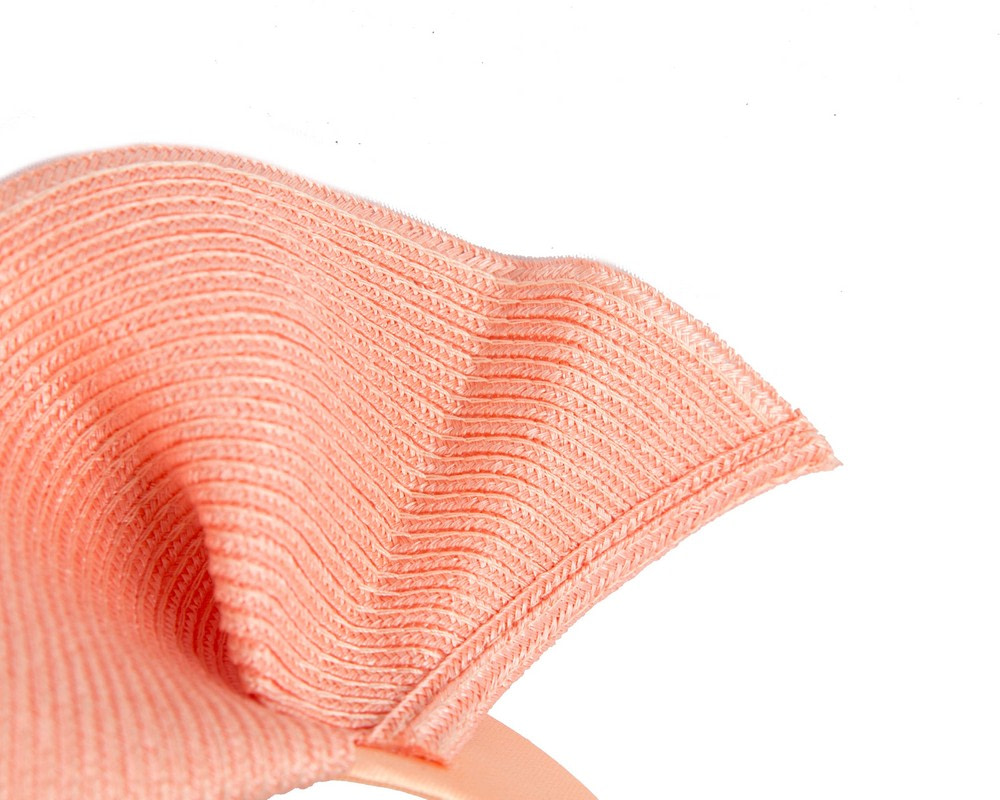 Large coral wave racing fascinator by Max Alexander - Hats From OZ Large coral wave racing fascinator by Max Alexander - Image 3