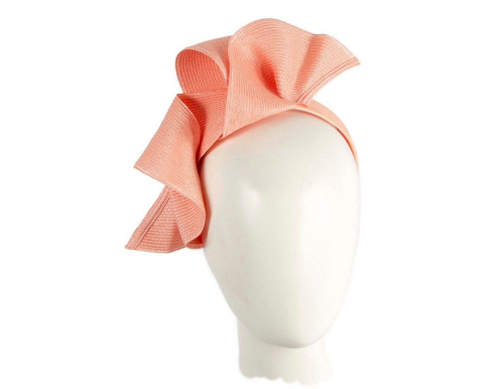 Large coral wave racing fascinator by Max Alexander - Hats From OZ