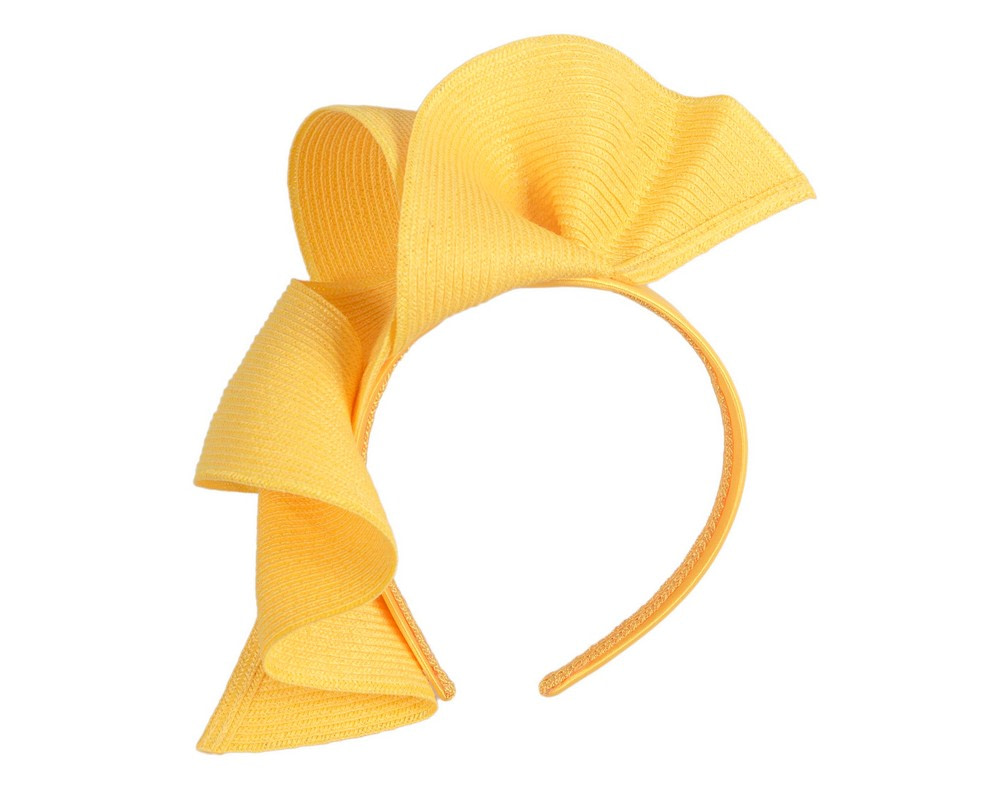 Large yellow wave racing fascinator by Max Alexander - Hats From OZ Large yellow wave racing fascinator by Max Alexander - Image 2