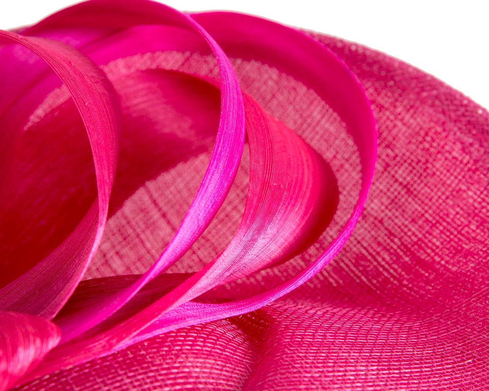 Large fuchsia sinamay fascinator by Max Alexander - Hats From OZ Large fuchsia sinamay fascinator by Max Alexander - Image 5