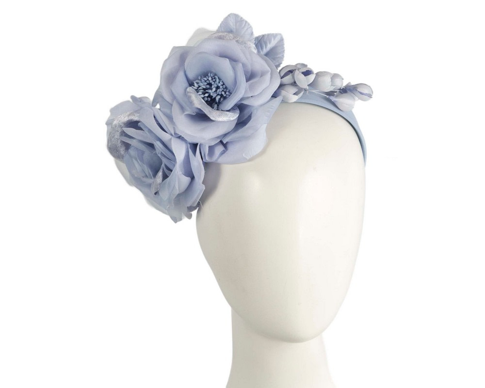 Large blue flower fascinator headband by Max Alexander - Hats From OZ