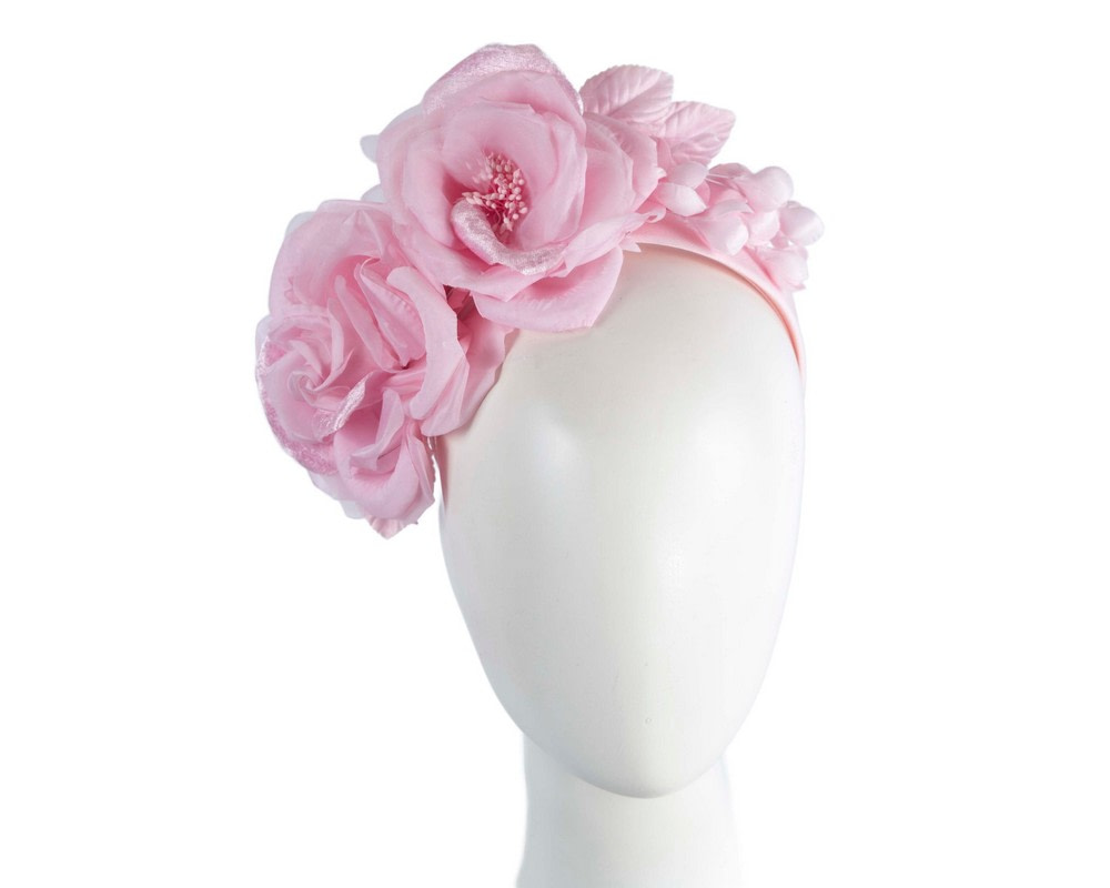 Large pink flower fascinator headband by Max Alexander - Hats From OZ