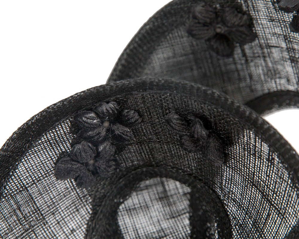 Exquisite black sinamay fascinator by Max Alexander - Hats From OZ Exquisite black sinamay fascinator by Max Alexander - Image 3