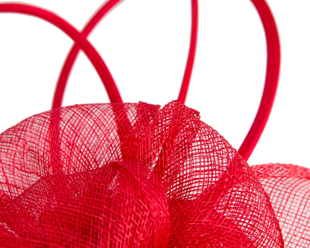Unique red sinamay fascinator by Max Alexander - Hats From OZ Unique red sinamay fascinator by Max Alexander - Image 3