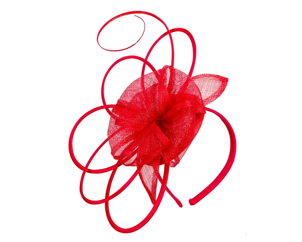 Unique red sinamay fascinator by Max Alexander - Hats From OZ Unique red sinamay fascinator by Max Alexander - Image 2